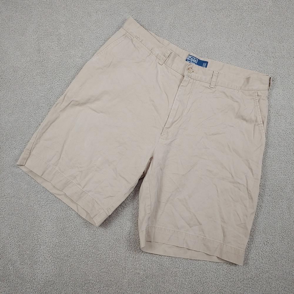 Polo Ralph Lauren Shorts - Men 36 Beige Prospect Classic Polo Chino 100% Cotton